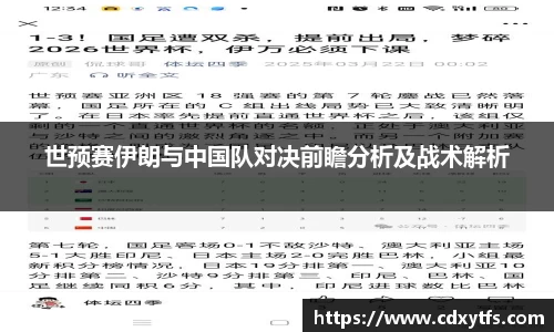 世预赛伊朗与中国队对决前瞻分析及战术解析